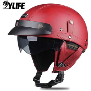 Maxpower (xL, 537-Red) DOT Certification Motorcycle Helmet ABS Material Half Helmet HD Le Maxpower (xL, 537-Red) DOT Certification Motorcycle Helmet ABS Material Half Helmet HD Le