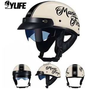 Maxpower (xL, CK-536-Milky-White) DOT Certification Motorcycle Helmet ABS Material Half H Maxpower (xL, CK-536-Milky-White) DOT Certification Motorcycle Helmet ABS Material Half H