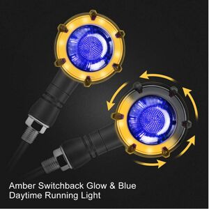 Maxpower (Blue and Yellow) 2pcs Universal Motorcycle DRL Turn Signal Light Motorbike Led Maxpower (Blue and Yellow) 2pcs Universal Motorcycle DRL Turn Signal Light Motorbike Led