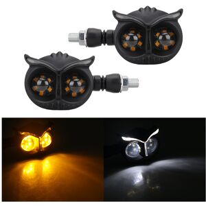 Maxpower (white yellow) 2PCS Dual Color Motorcycle Headlight Owl Style Motorcycle Driving Maxpower (white yellow) 2PCS Dual Color Motorcycle Headlight Owl Style Motorcycle Driving
