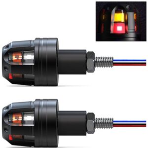Maxpower (red yellow) 2Pcs 12V Motorcycle LED Handlebar End Turn Signal Light Flasher Han Maxpower (red yellow) 2Pcs 12V Motorcycle LED Handlebar End Turn Signal Light Flasher Han