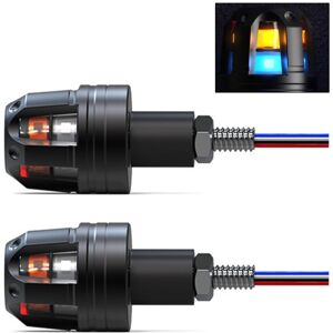 Maxpower (blue yellow) 2Pcs 12V Motorcycle LED Handlebar End Turn Signal Light Flasher Ha Maxpower (blue yellow) 2Pcs 12V Motorcycle LED Handlebar End Turn Signal Light Flasher Ha