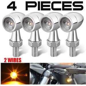 Maxpower (4PCS Sliver) 2/4Pcs Bullet Mini Motorcycle LED Turn Signal 8MM Running Indicato Maxpower (4PCS Sliver) 2/4Pcs Bullet Mini Motorcycle LED Turn Signal 8MM Running Indicato