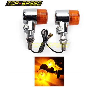 Maxpower (Chrome Orange Lens) 10mm Motorcycle Universal 12V Amber Turn Signal Light Indic Maxpower (Chrome Orange Lens) 10mm Motorcycle Universal 12V Amber Turn Signal Light Indic