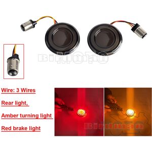 Maxpower (3Wires red amber) 2" Smoke Lens LED Front & Rear Turn Signal Light Running Brak Maxpower (3Wires red amber) 2" Smoke Lens LED Front & Rear Turn Signal Light Running Brak