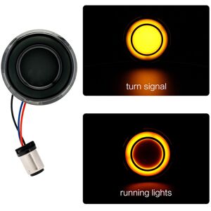 Maxpower (Front Smoked Yellow) 2Pcs 2'' Motorcycle LED Turn Signal Light Front Rear Brake Maxpower (Front Smoked Yellow) 2Pcs 2'' Motorcycle LED Turn Signal Light Front Rear Brake