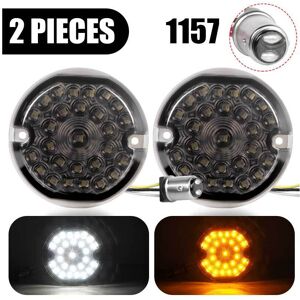 Maxpower (1157 WhiteYellow) Motorcycle Smoke 1156 1157 Front Led Turn Signal Lights DRL W Maxpower (1157 WhiteYellow) Motorcycle Smoke 1156 1157 Front Led Turn Signal Lights DRL W