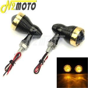 Maxpower (2pcs Black Brass) Front Rear LED Turn Signal Light Motorcycle Old Shool Brass B Maxpower (2pcs Black Brass) Front Rear LED Turn Signal Light Motorcycle Old Shool Brass B
