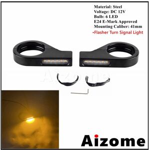 Maxpower (A Black Clear Lens) Universal 41mm Fork Tubes Bullet LED Turn Signals Lights Fo Maxpower (A Black Clear Lens) Universal 41mm Fork Tubes Bullet LED Turn Signals Lights Fo