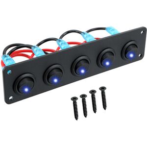 Maxpower (Black) 24V 12V Switch Panel 5 Buttons USB Charger Car Light Toggle Splitter Vol Maxpower (Black) 24V 12V Switch Panel 5 Buttons USB Charger Car Light Toggle Splitter Vol