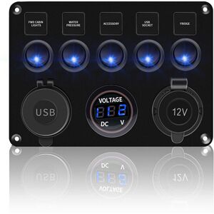 Maxpower (5 Gang Blue) 5 Gang 8 Gang Button Rocker Toggle Switch Panel Usb Control For Ca Maxpower (5 Gang Blue) 5 Gang 8 Gang Button Rocker Toggle Switch Panel Usb Control For Ca