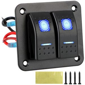 Maxpower (Black) 24V 12V Switch Panel 3 Buttons Car Light Toggle For Boat Truck Trailer Maxpower (Black) 24V 12V Switch Panel 3 Buttons Car Light Toggle For Boat Truck Trailer