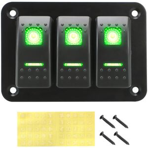 Maxpower (Green) 24V 12V Switch Panel 3 Buttons Car Light Toggle For Boat Truck Trailer Maxpower (Green) 24V 12V Switch Panel 3 Buttons Car Light Toggle For Boat Truck Trailer
