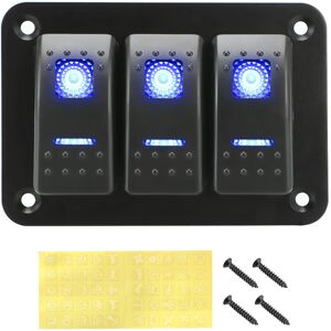 Maxpower (Blue) 24V 12V Switch Panel 3 Buttons Car Light Toggle For Boat Truck Trailer Maxpower (Blue) 24V 12V Switch Panel 3 Buttons Car Light Toggle For Boat Truck Trailer