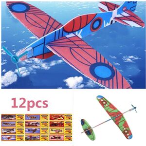 Maxpower (Random Color, China) 12Pcs DIY Aircraft Flying Glider Toy Planes Airplane Hand Maxpower (Random Color, China) 12Pcs DIY Aircraft Flying Glider Toy Planes Airplane Hand