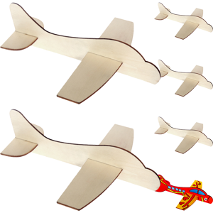 Maxpower (As Shown) 6 Pcs Blank Wood Aircraft Christmas Toys Kids Airplane Model Wooden A Maxpower (As Shown) 6 Pcs Blank Wood Aircraft Christmas Toys Kids Airplane Model Wooden A