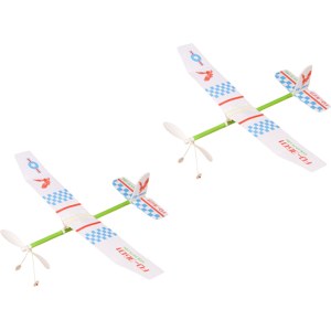 Maxpower (As Shown) 2 Pcs Powered Airplane Model Rubber Band Aircraft Educational Toy Tra Maxpower (As Shown) 2 Pcs Powered Airplane Model Rubber Band Aircraft Educational Toy Tra