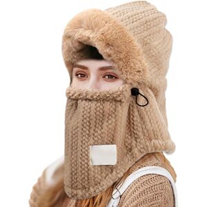 Unbranded (L, Khaki) Winter Warm Hat, Warm Winter Beanie Hat Plush Hoodie Hat, Earflap Nec Unbranded (L, Khaki) Winter Warm Hat, Warm Winter Beanie Hat Plush Hoodie Hat, Earflap Nec