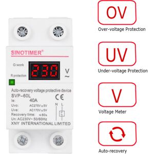 GreenZech Digital Din Rail Automatic Recovery Over Under Voltage Protector with Voltmeter GreenZech Digital Din Rail Automatic Recovery Over Under Voltage Protector with Voltmeter