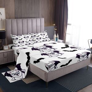 Unbranded (Double, Black and White) Cute Cartoon Dog Sheet Set for Kids, Border Collie Bed Unbranded (Double, Black and White) Cute Cartoon Dog Sheet Set for Kids, Border Collie Bed