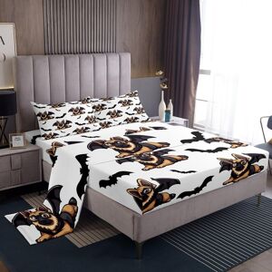 Unbranded (Double, Black White Tan) Cute Cartoon Dog Sheet Set for Kids, Border Collie Bed Unbranded (Double, Black White Tan) Cute Cartoon Dog Sheet Set for Kids, Border Collie Bed