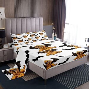 Unbranded (Single, Black White Gold) Cute Cartoon Dog Sheet Set for Kids, Border Collie Be Unbranded (Single, Black White Gold) Cute Cartoon Dog Sheet Set for Kids, Border Collie Be