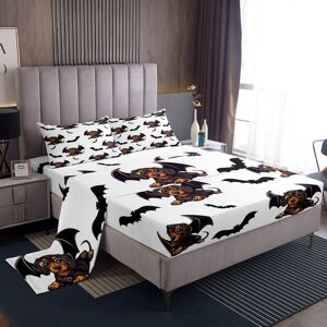 Unbranded (Single, Black White Chocolate) Cute Cartoon Dog Sheet Set for Kids, Border Coll Unbranded (Single, Black White Chocolate) Cute Cartoon Dog Sheet Set for Kids, Border Coll