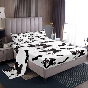 Unbranded (Single, White and Black) Cute Cartoon Dog Sheet Set for Kids, Border Collie Bed Unbranded (Single, White and Black) Cute Cartoon Dog Sheet Set for Kids, Border Collie Bed