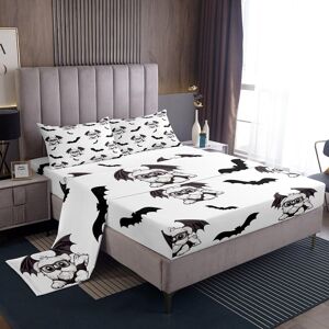Unbranded (Double, Black, White) Cute Cartoon Dog Sheet Set for Kids, Border Collie Bed Sh Unbranded (Double, Black, White) Cute Cartoon Dog Sheet Set for Kids, Border Collie Bed Sh