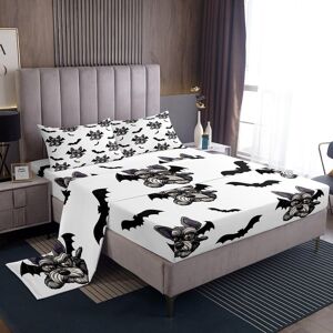 Unbranded (Single, Black White Dark Gray) Cute Cartoon Dog Sheet Set for Kids, Border Coll Unbranded (Single, Black White Dark Gray) Cute Cartoon Dog Sheet Set for Kids, Border Coll
