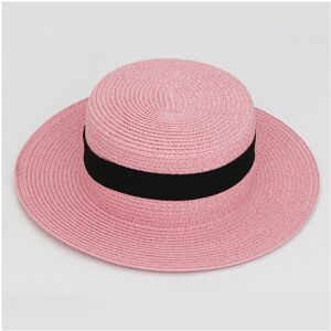 Unbranded (Pink) Color 20 Square Buckle Round Straw Hat Summer Travel Breathable Sunshade Unbranded (Pink) Color 20 Square Buckle Round Straw Hat Summer Travel Breathable Sunshade