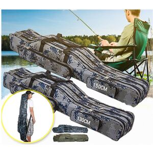 GreenZech (150 x 12 x 22cm) 130/150cm Fishing Bag 3 Layer Folding Fish Pole Tools Storage GreenZech (150 x 12 x 22cm) 130/150cm Fishing Bag 3 Layer Folding Fish Pole Tools Storage