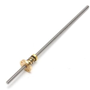 GreenZech T8 300mm Lead Screw 8mm Lead with Anti-Backlash Nut CNC Parts GreenZech T8 300mm Lead Screw 8mm Lead with Anti-Backlash Nut CNC Parts