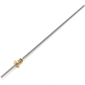 GreenZech 8mm T8 600mm Lead Screw Trapezoidal Acme Rod with Anti-Backlash Nut CNC Parts GreenZech 8mm T8 600mm Lead Screw Trapezoidal Acme Rod with Anti-Backlash Nut CNC Parts