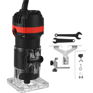 GreenZech (Black, EU Plug) 110V/220V 30000RPM Electric Hand Trimmer Router 6.35mm Wood Lam GreenZech (Black, EU Plug) 110V/220V 30000RPM Electric Hand Trimmer Router 6.35mm Wood Lam