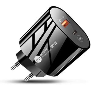 GreenZech (White) EU Plug Charger, 36W Fast Charging, Dual USB-A & USB-C Ports, Compact & GreenZech (White) EU Plug Charger, 36W Fast Charging, Dual USB-A & USB-C Ports, Compact &