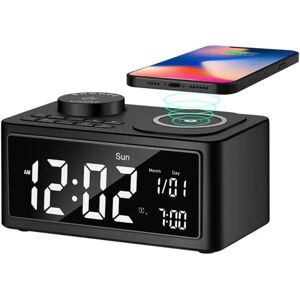 GreenZech (White) 10W Wireless Charger Bluetooth Speaker with Alarm Clock, FM Radio, LED D GreenZech (White) 10W Wireless Charger Bluetooth Speaker with Alarm Clock, FM Radio, LED D