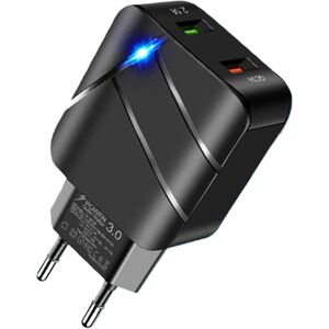 GreenZech (White) 28W 2-Port USB PD Charger, EU Plug, Black/White, Fast Charging, Compact GreenZech (White) 28W 2-Port USB PD Charger, EU Plug, Black/White, Fast Charging, Compact