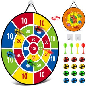 Kiztoys&1 26 Inches Kids Dart Board Set, Dart Board for Kids, Double Sided with 12 Sticky Kiztoys&1 26 Inches Kids Dart Board Set, Dart Board for Kids, Double Sided with 12 Sticky