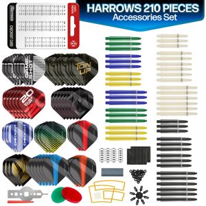 Harrows Trophy 210pc Darts Accessories Set: 48 Stems, 48 Flights, 72 Rings, Shar Harrows Trophy 210pc Darts Accessories Set: 48 Stems, 48 Flights, 72 Rings, Shar