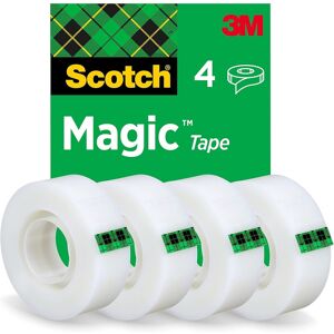 Scotch Magic Tape, 4 Rolls, 19 mm x 33 m - General Purpose Sticky Tape for Docum Scotch Magic Tape, 4 Rolls, 19 mm x 33 m - General Purpose Sticky Tape for Docum
