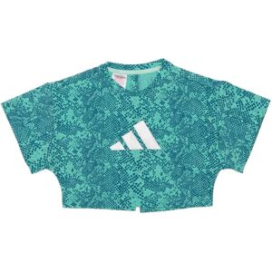 adidas Girls Animal Print Aeroready Crop T-Shirt adidas Girls Animal Print Aeroready Crop T-Shirt