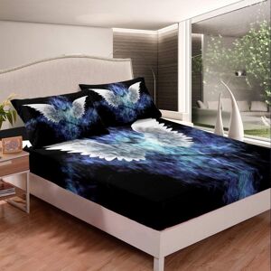 Unbranded ((No Comforter)) Teens White Wings 3 Piece Bedding Decor Set Deep Pocket,Abstrac Unbranded ((No Comforter)) Teens White Wings 3 Piece Bedding Decor Set Deep Pocket,Abstrac