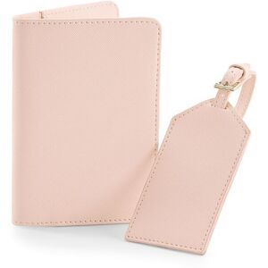 (One Size, Soft Pink) Bagbase Boutique Passport Holder and Luggage Tag Set (One Size, Soft Pink) Bagbase Boutique Passport Holder and Luggage Tag Set