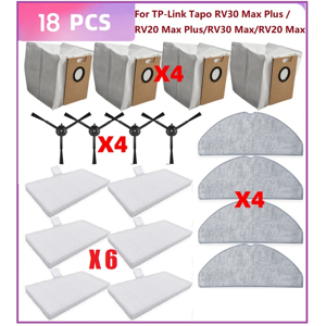 Unbranded 18-Piece TP-Link Tapo RV30 Max Plus / RV20 Max Vacuum Parts Set - Filters, Mop C Unbranded 18-Piece TP-Link Tapo RV30 Max Plus / RV20 Max Vacuum Parts Set - Filters, Mop C