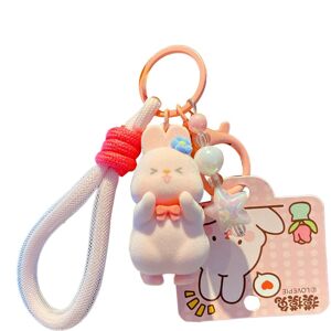 Unbranded (Acting Cute) Bunny Keychain, Flocking Cartoon Touch The Bunny Pendant Charm, Ba Unbranded (Acting Cute) Bunny Keychain, Flocking Cartoon Touch The Bunny Pendant Charm, Ba