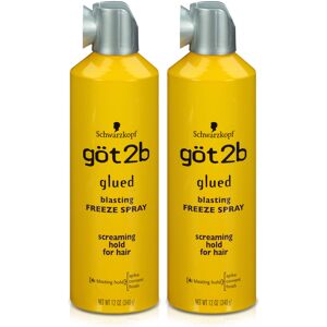 Schwarzkopf Got2b Glued Blasting Freeze Hairspray, 12 oz, Pack of 2 Schwarzkopf Got2b Glued Blasting Freeze Hairspray, 12 oz, Pack of 2