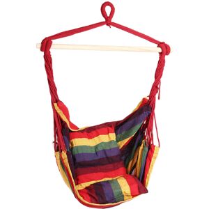 GreenZech (Rainbow, 130×100×80cm/51×39×31.5inch) Outdoor Canvas Hammock Chair Swing Hangin GreenZech (Rainbow, 130×100×80cm/51×39×31.5inch) Outdoor Canvas Hammock Chair Swing Hangin
