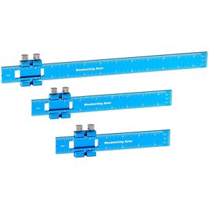 GreenZech Aluminum Ruler Set - 15/20/30cm Precision Woodworking Rulers with Slide Stop, Ru GreenZech Aluminum Ruler Set - 15/20/30cm Precision Woodworking Rulers with Slide Stop, Ru