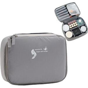 Unbranded (Gray) Expandable Makeup Bag - Makeup Suitcase Folding Portable Skin Care Travel Unbranded (Gray) Expandable Makeup Bag - Makeup Suitcase Folding Portable Skin Care Travel